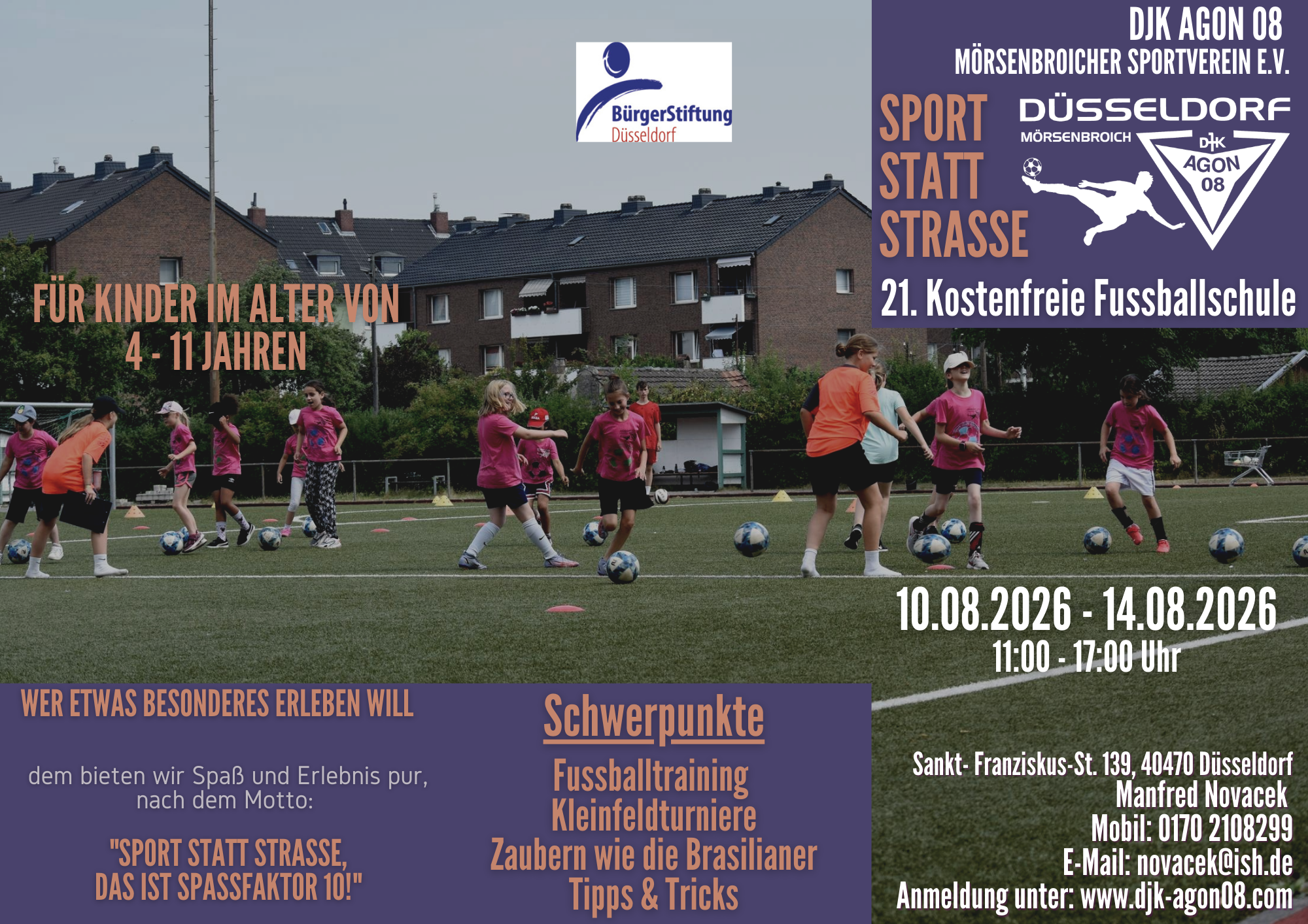 Flyer 2024 Flyer für die Fußballschule 2026 - 10.08 - 14.08.2026